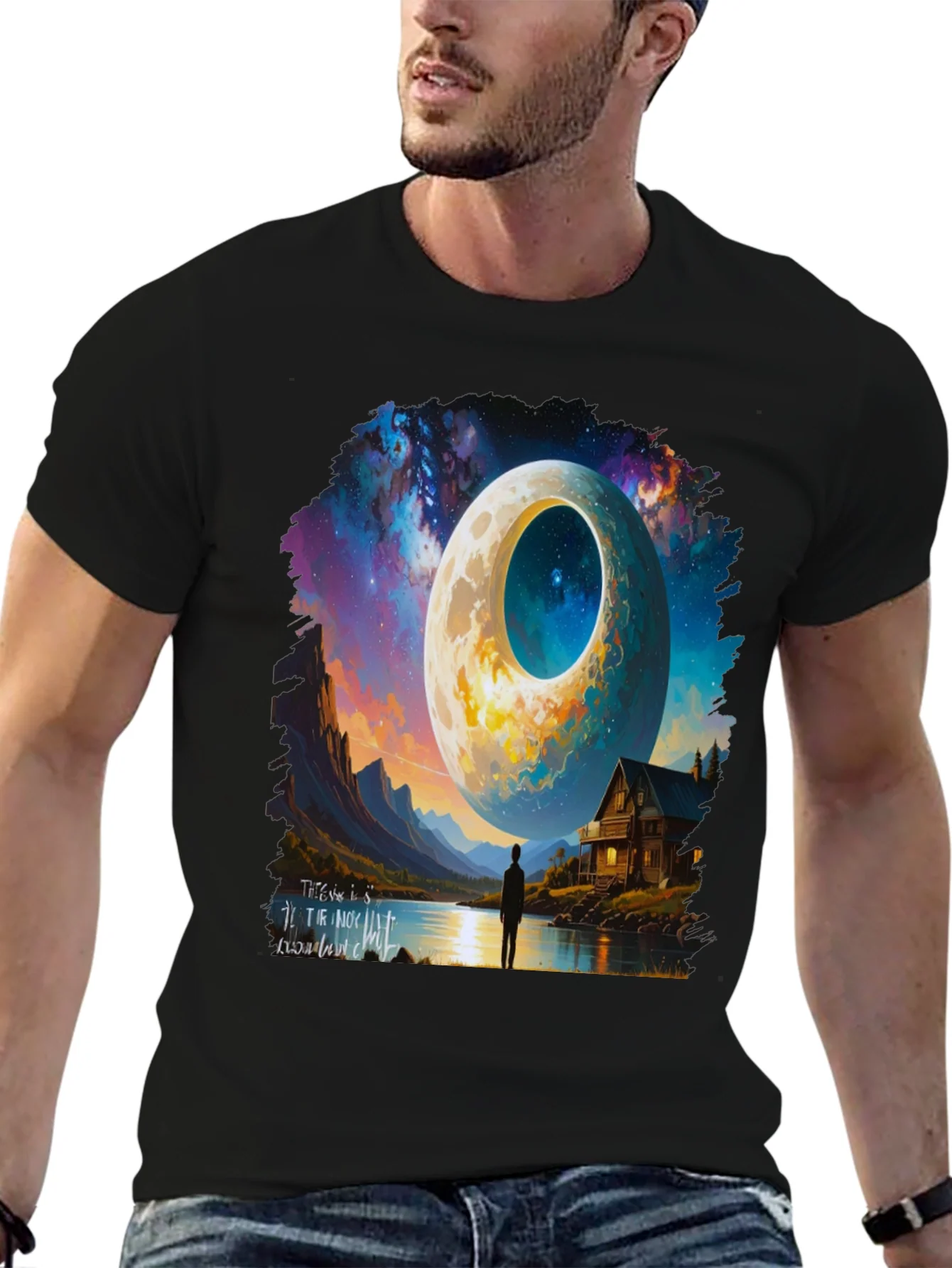 Surreal Moonscape Graphic Tee - Unique Design