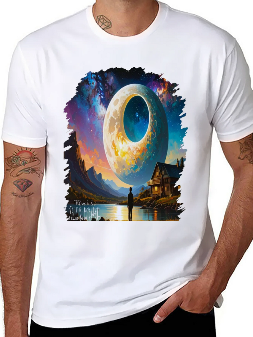 Surreal Moonscape Graphic Tee - Unique Design