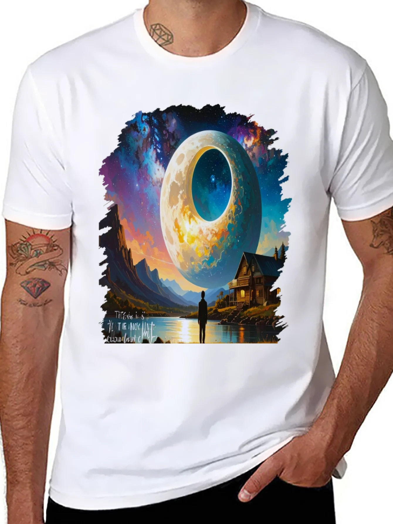 Surreal Moonscape Graphic Tee - Unique Design