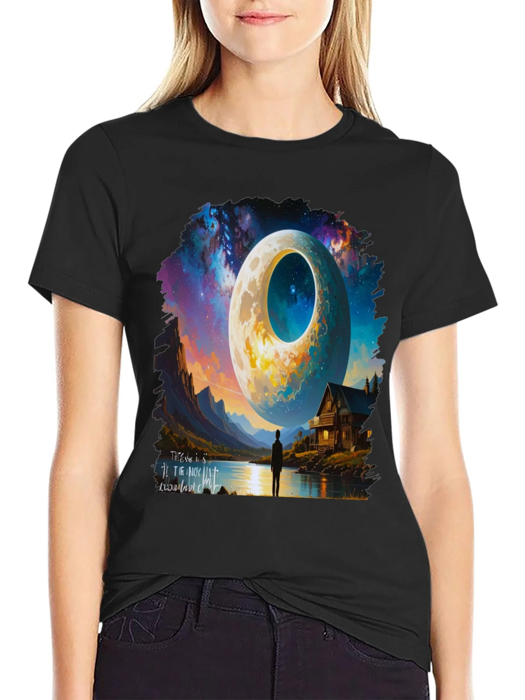 Surreal Moonscape Graphic Tee - Unique Design
