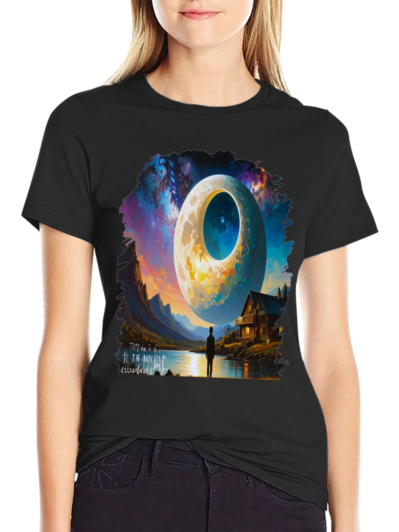 Surreal Moonscape Graphic Tee - Unique Design