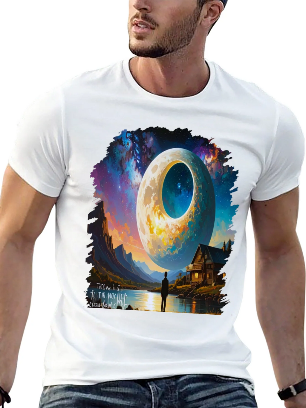 Surreal Moonscape Graphic Tee - Unique Design