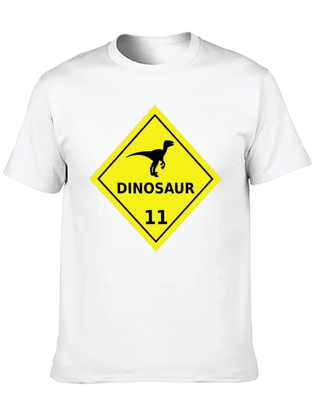 Dinosaur 11 Graphic Tee - Black Cotton T-Shirt
