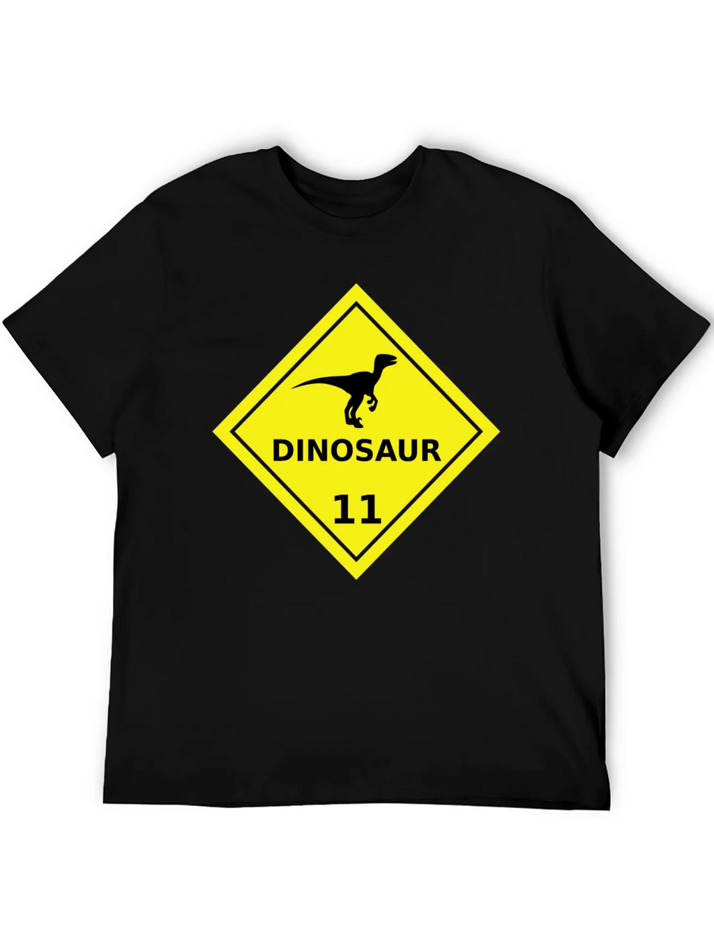 Dinosaur 11 Graphic Tee - Black Cotton T-Shirt
