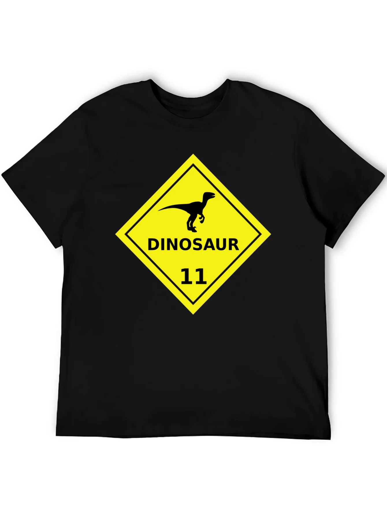 Dinosaur 11 Graphic Tee - Black Cotton T-Shirt