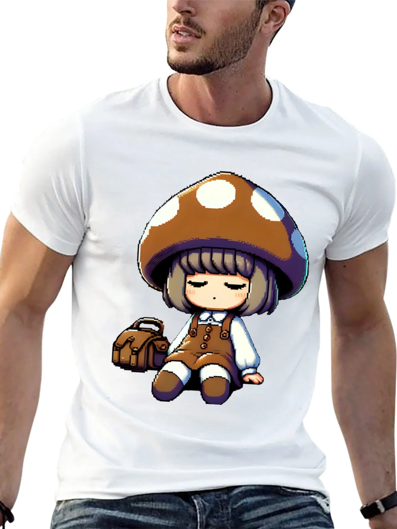 Mushroom Girl Graphic Tee - Casual Style