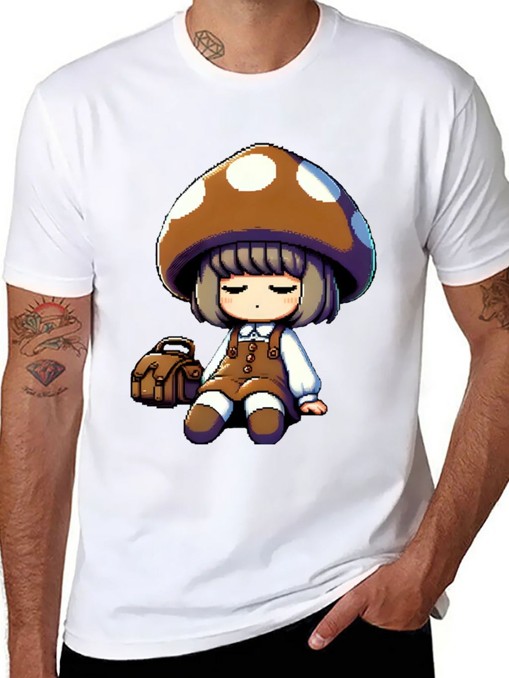 Mushroom Girl Graphic Tee - Casual Style