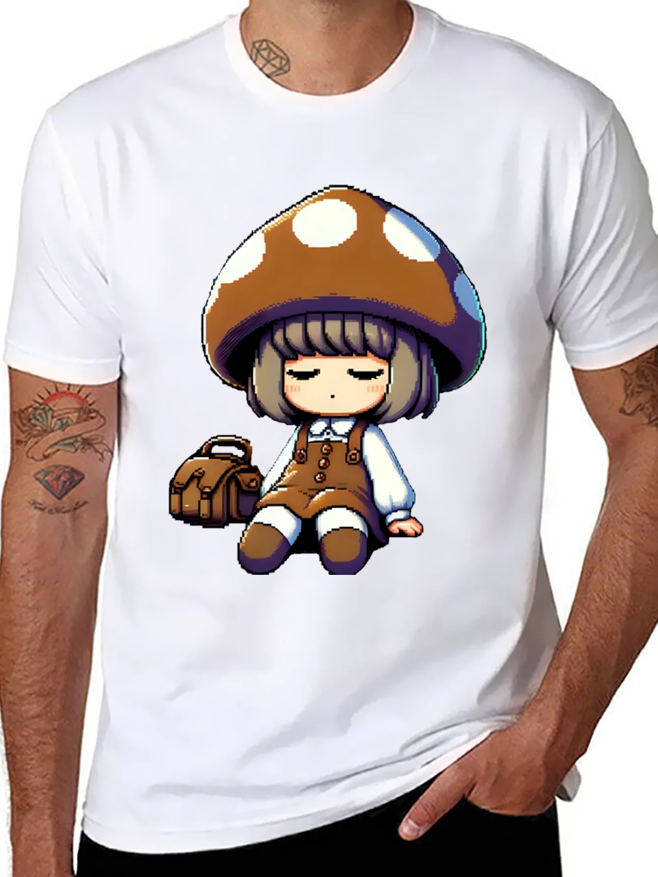 Mushroom Girl Graphic Tee - Casual Style