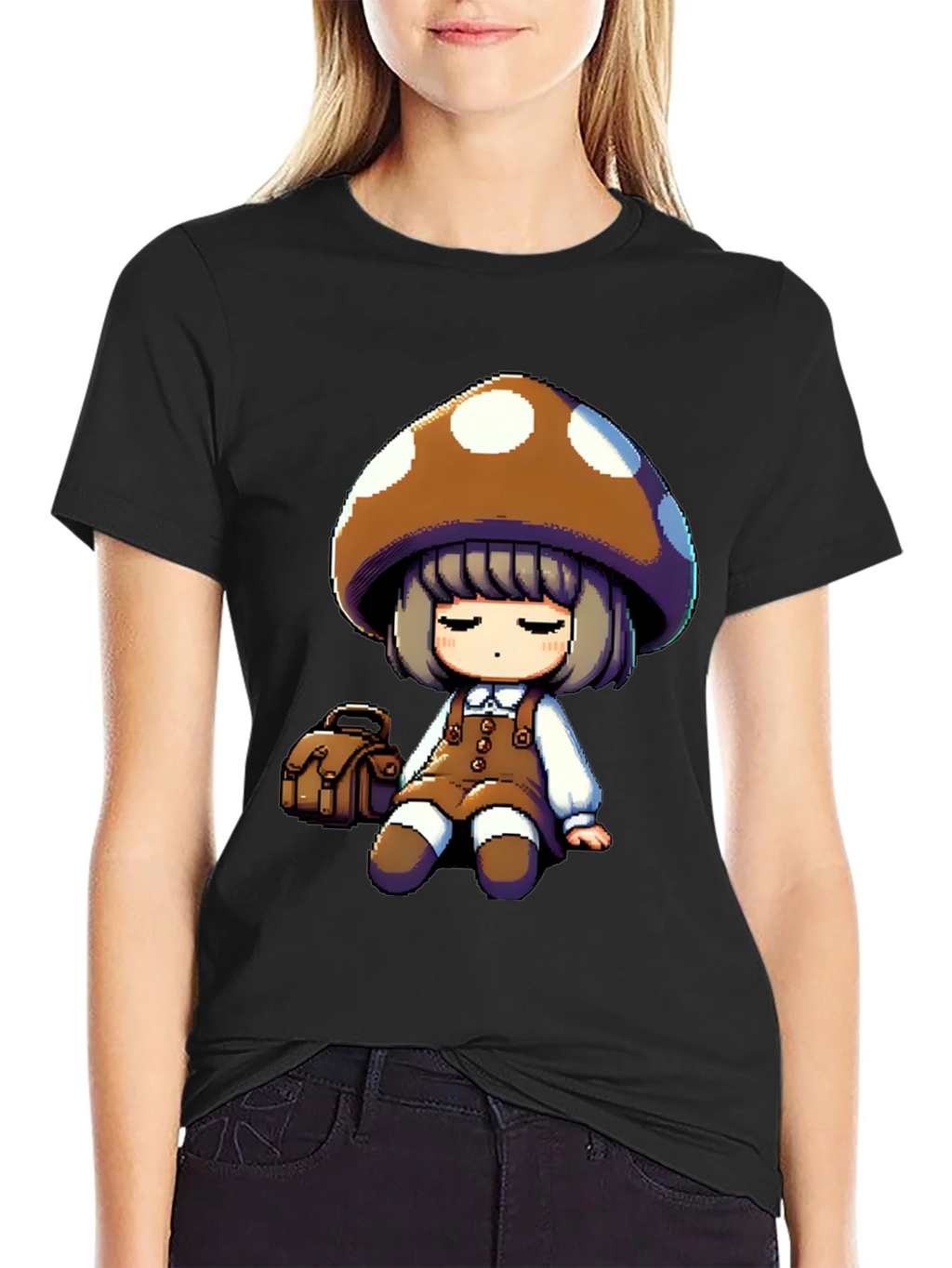 Mushroom Girl Graphic Tee - Casual Style