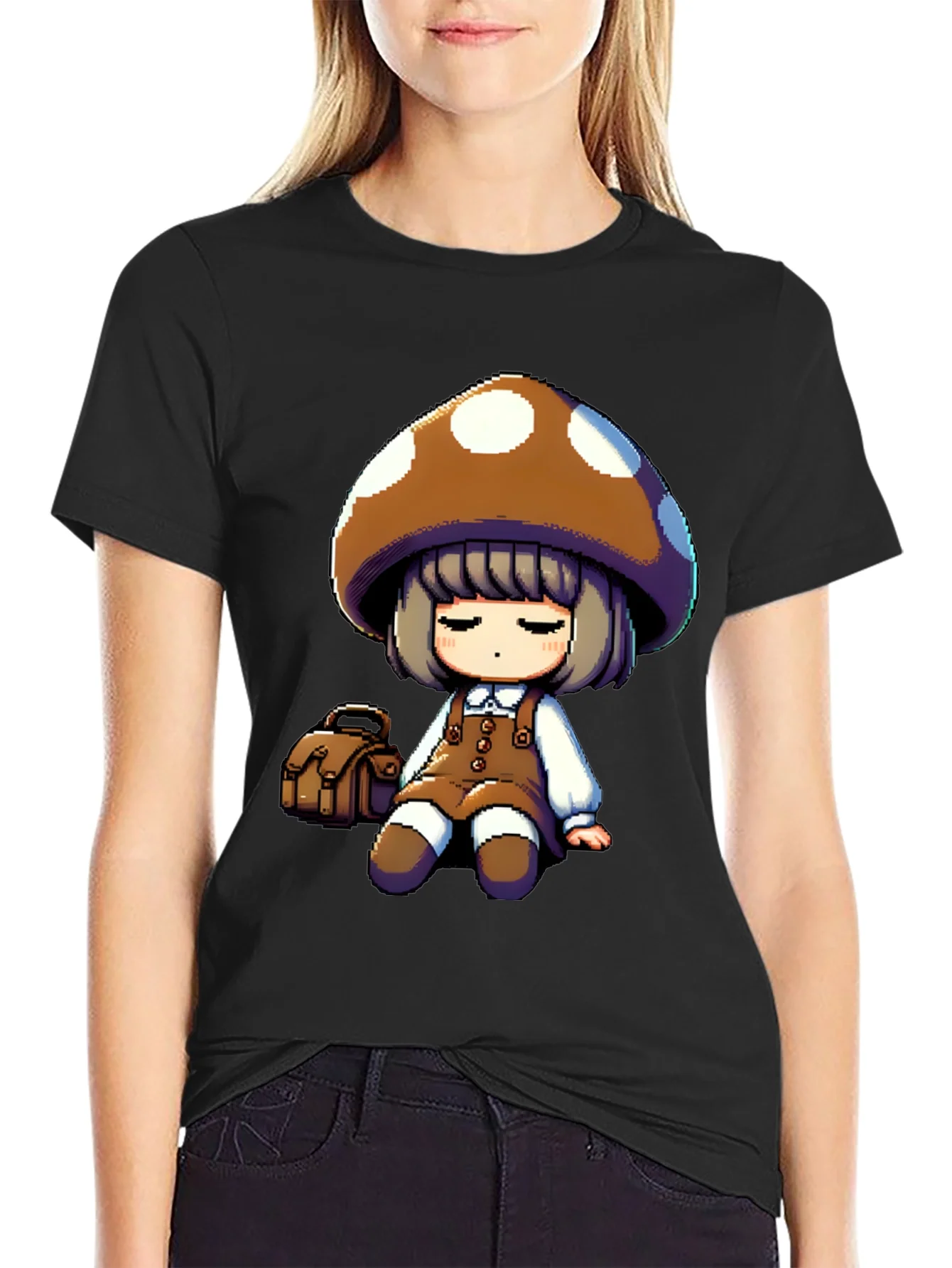 Mushroom Girl Graphic Tee - Casual Style