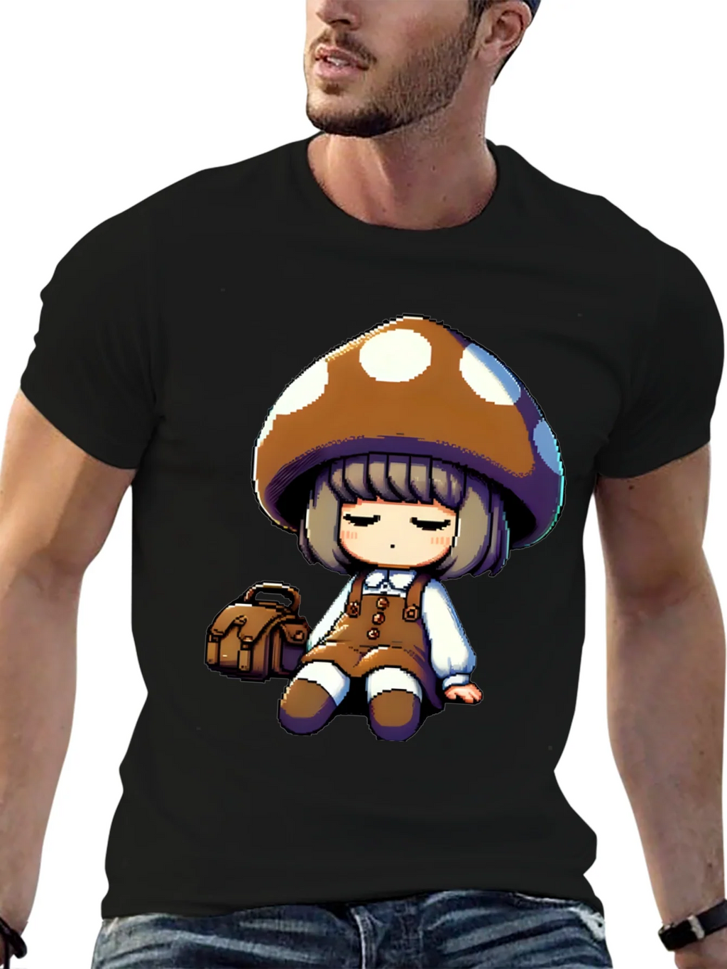 Mushroom Girl Graphic Tee - Casual Style