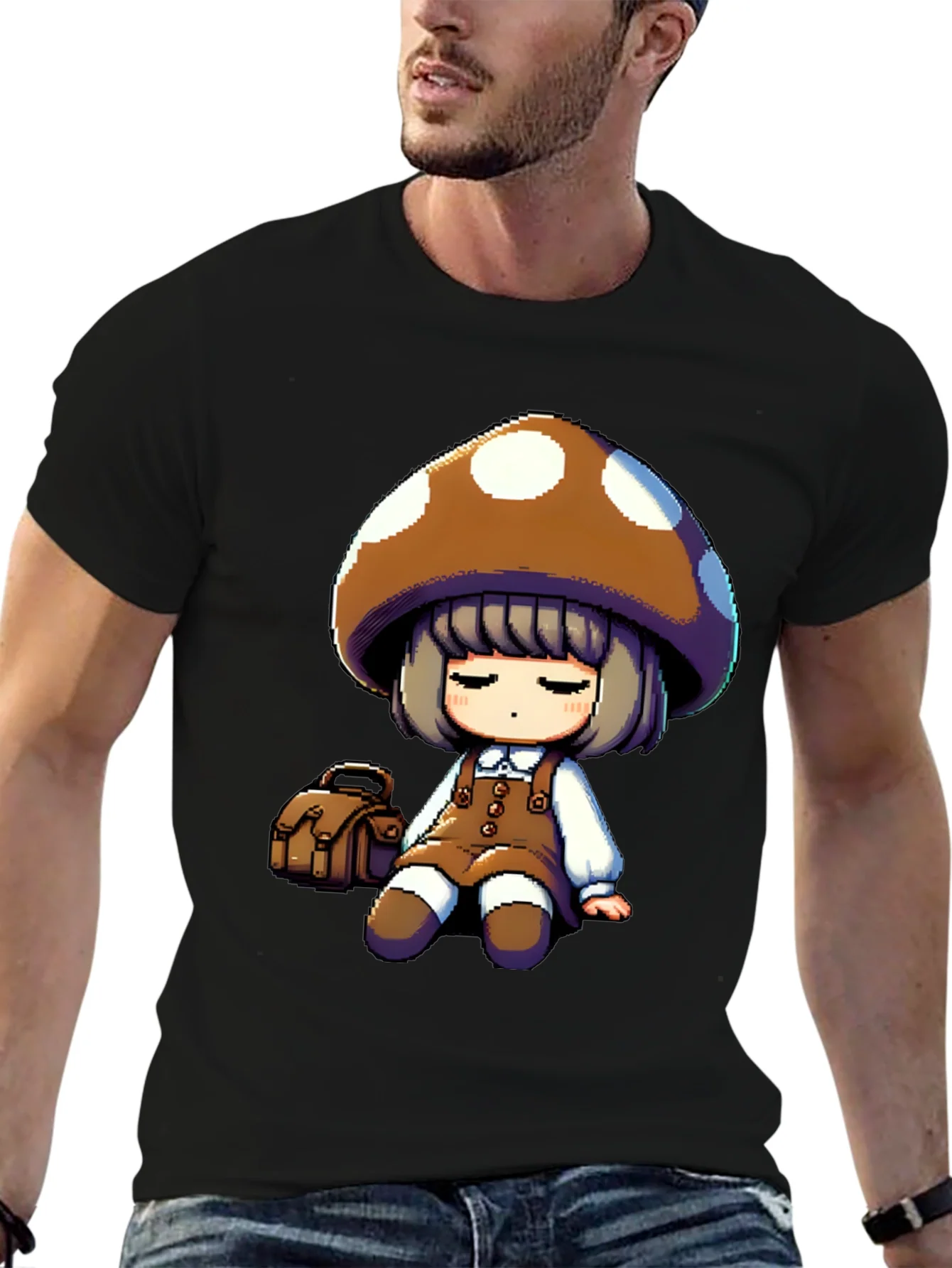 Mushroom Girl Graphic Tee - Casual Style