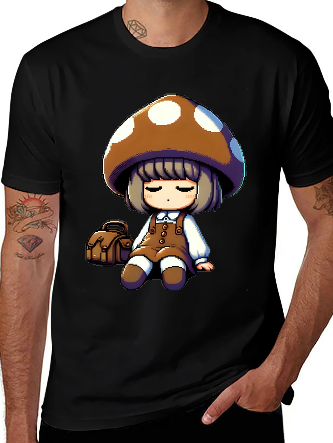 Mushroom Girl Graphic Tee - Casual Style