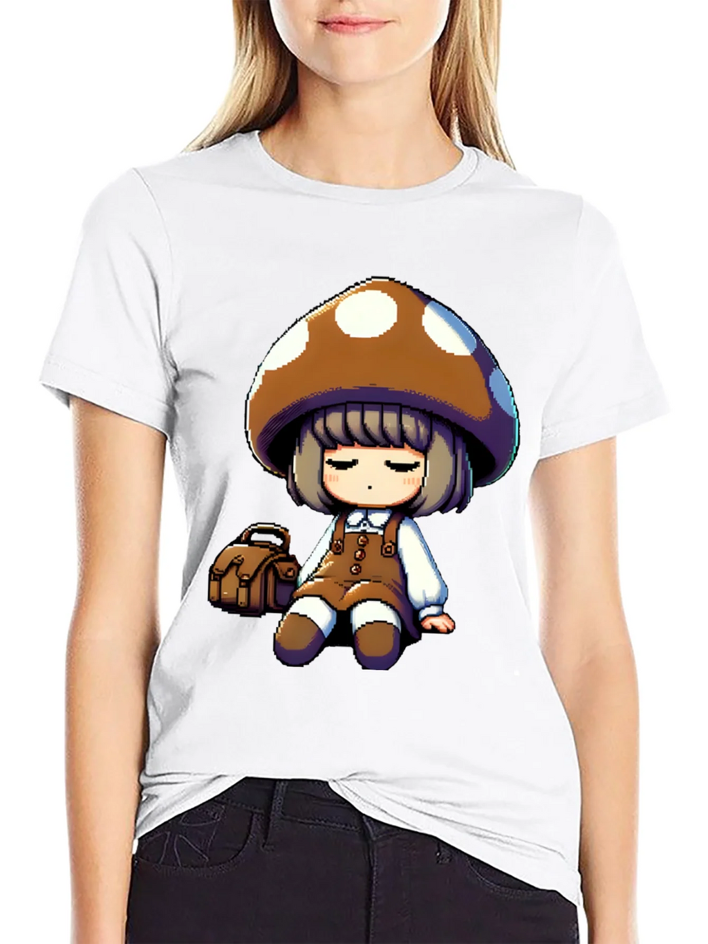 Mushroom Girl Graphic Tee - Casual Style