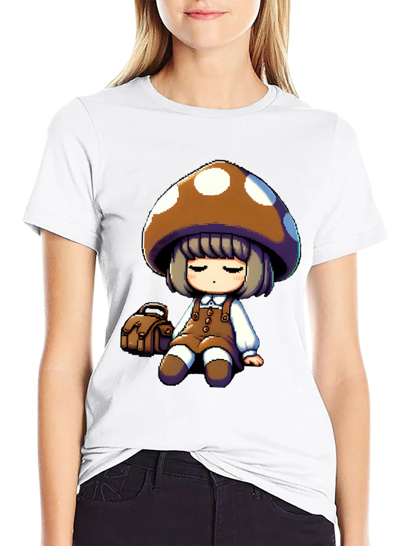 Mushroom Girl Graphic Tee - Casual Style