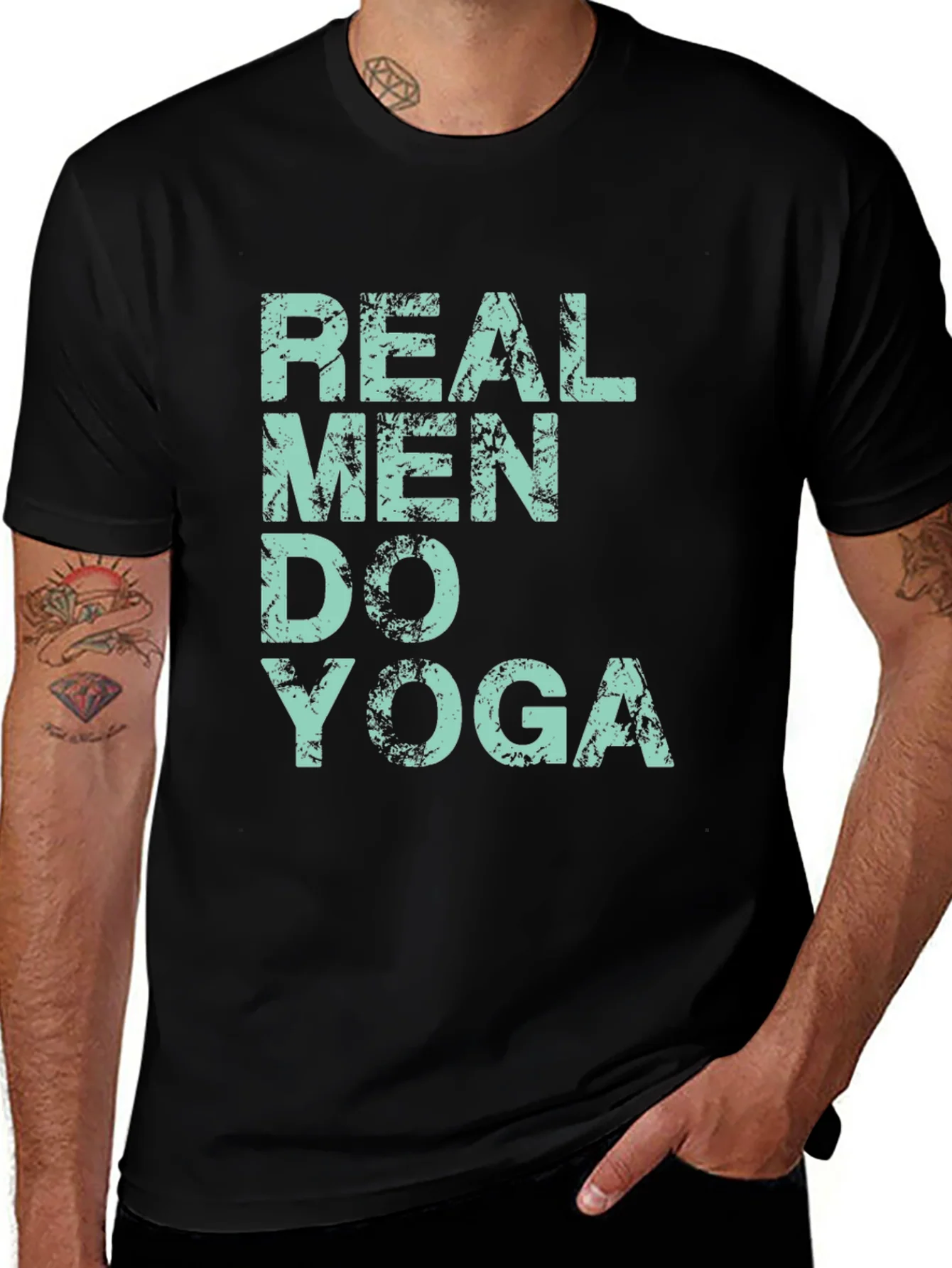 Real Men Do Yoga Graphic Tee