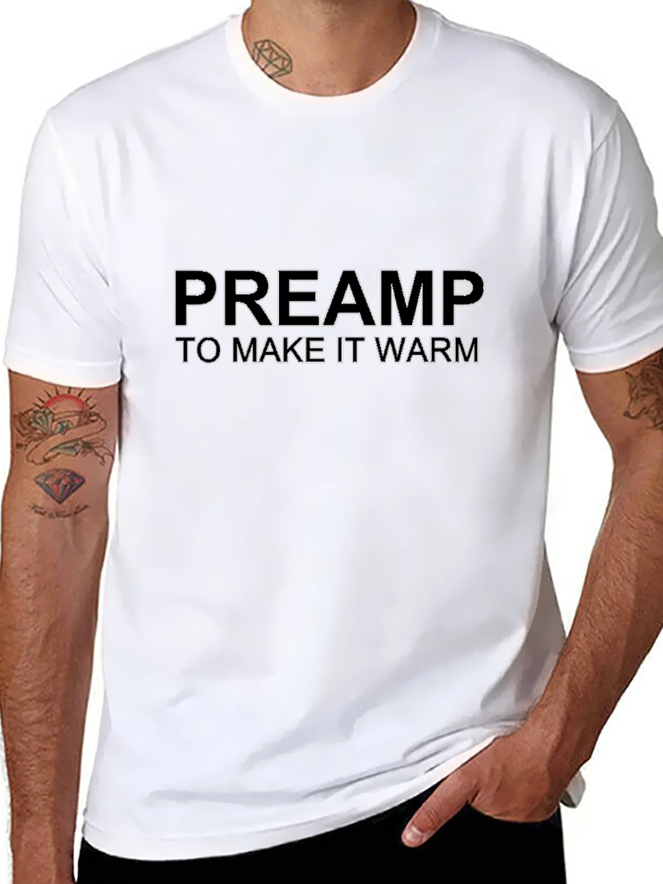 Preamp To Make It Warm Black T-Shirt