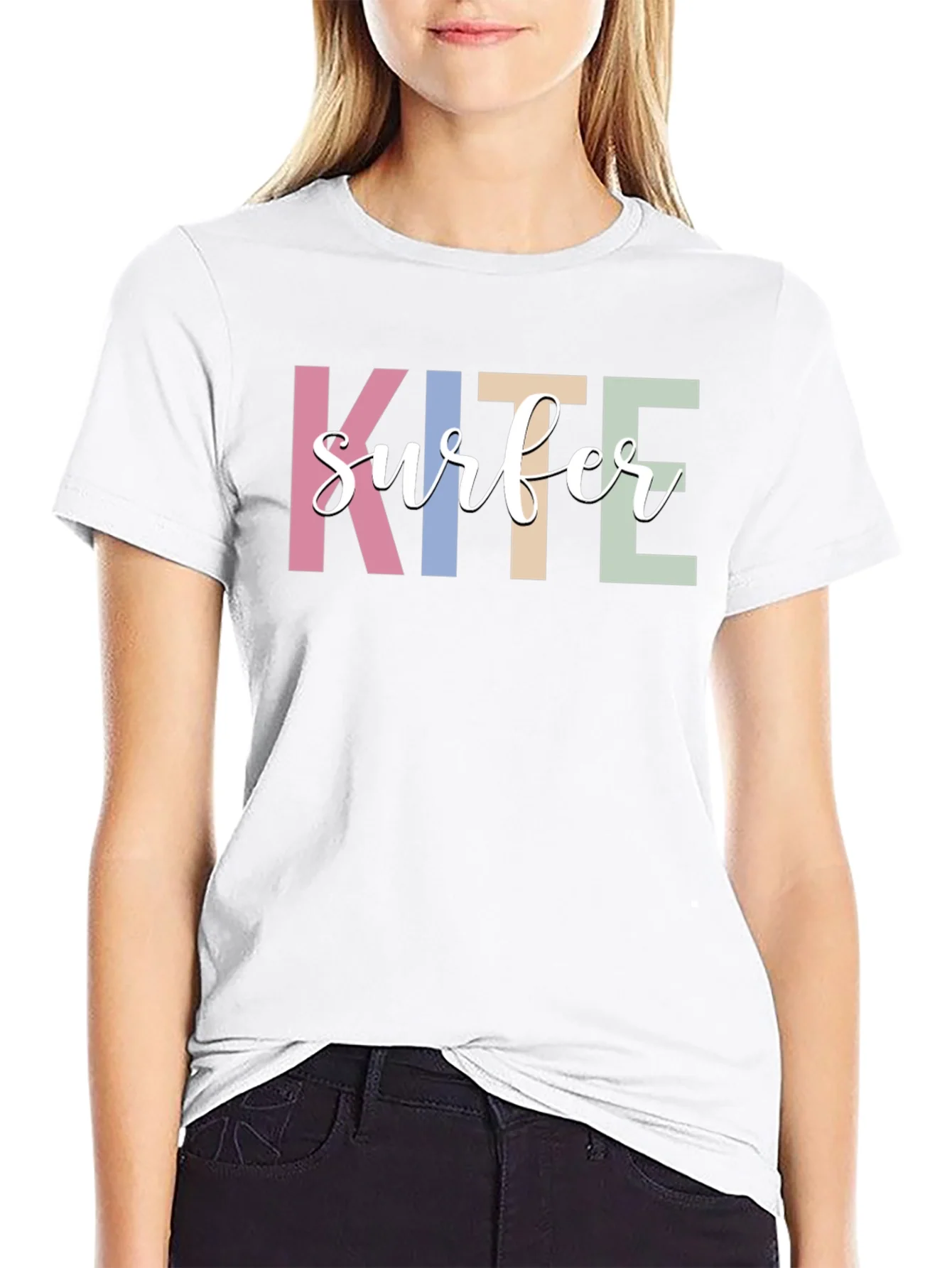 Kite Surfer Graphic T-Shirt - Trendy Casual Tee