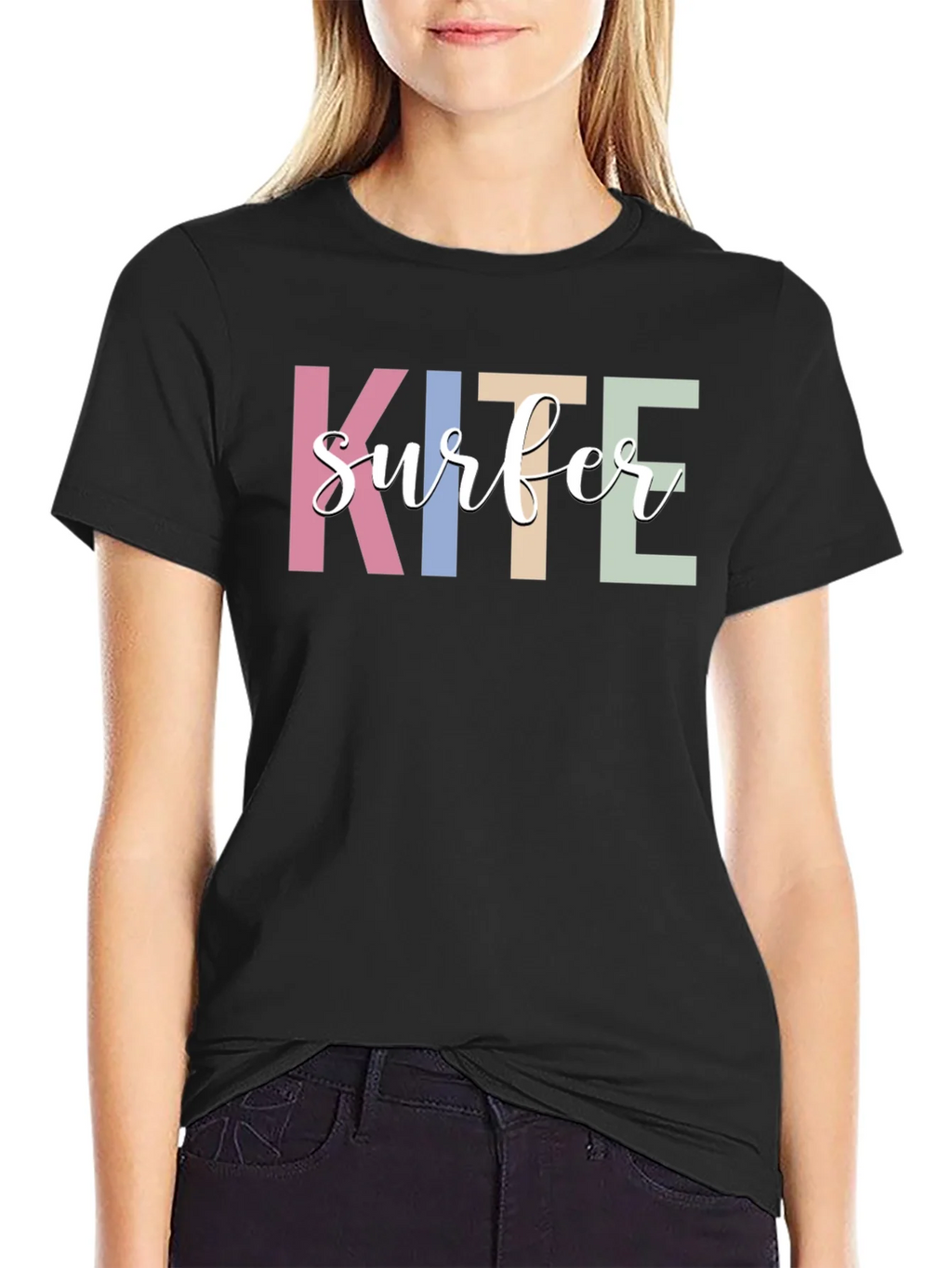 Kite Surfer Graphic T-Shirt - Trendy Casual Tee