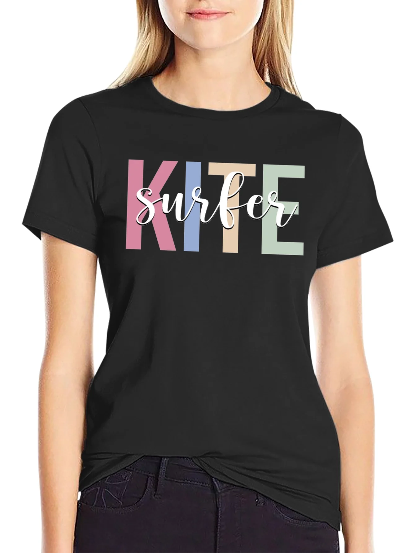 Kite Surfer Graphic T-Shirt - Trendy Casual Tee
