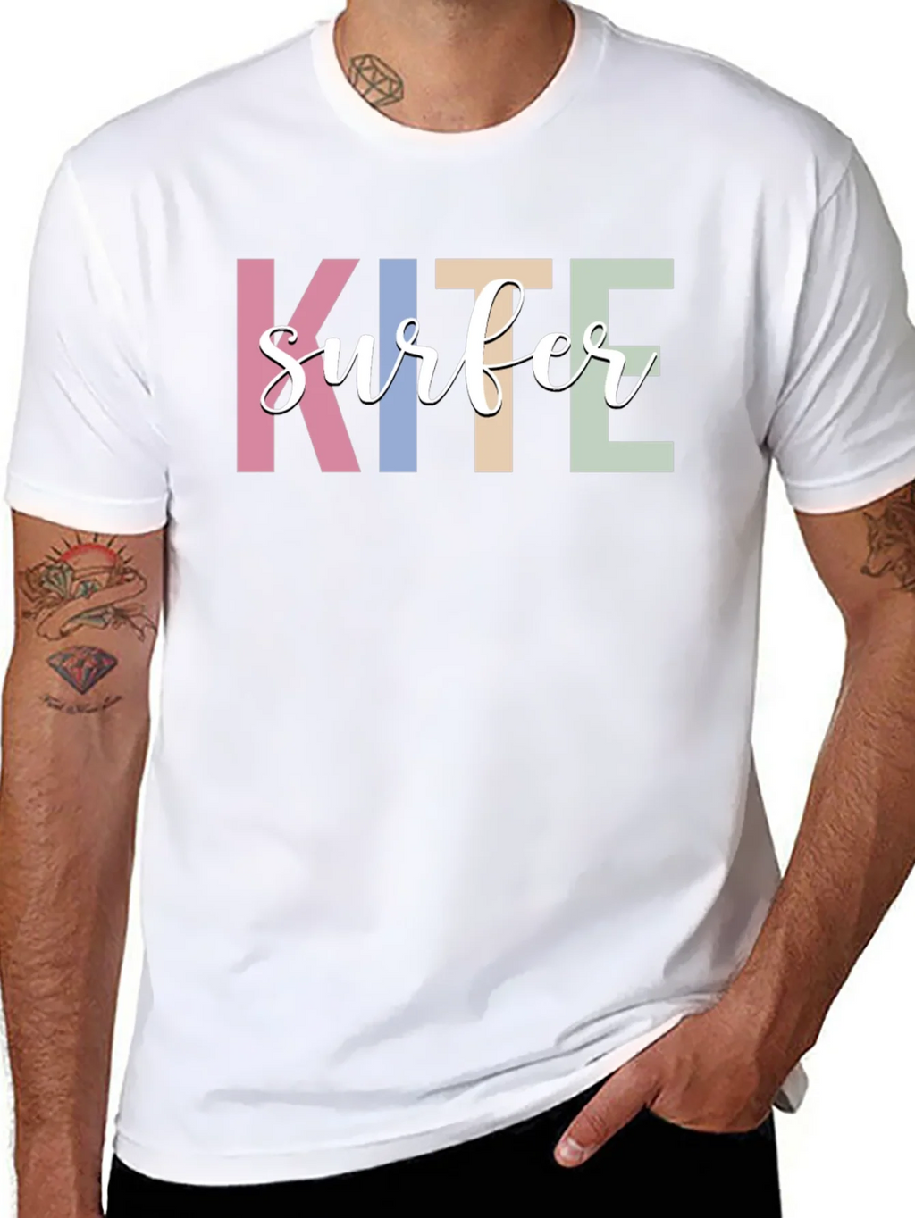 Kite Surfer Graphic T-Shirt - Trendy Casual Tee