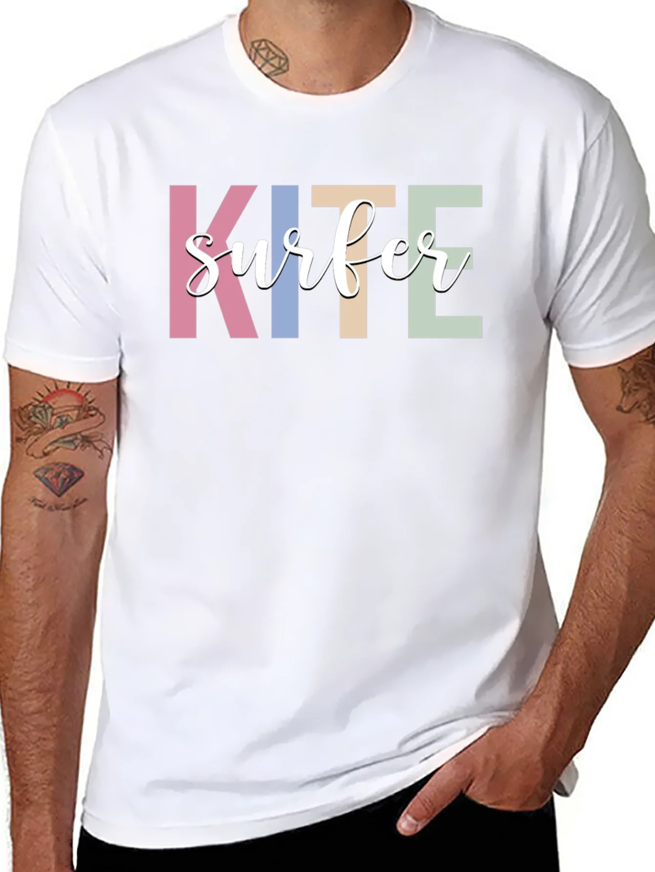 Kite Surfer Graphic T-Shirt - Trendy Casual Tee