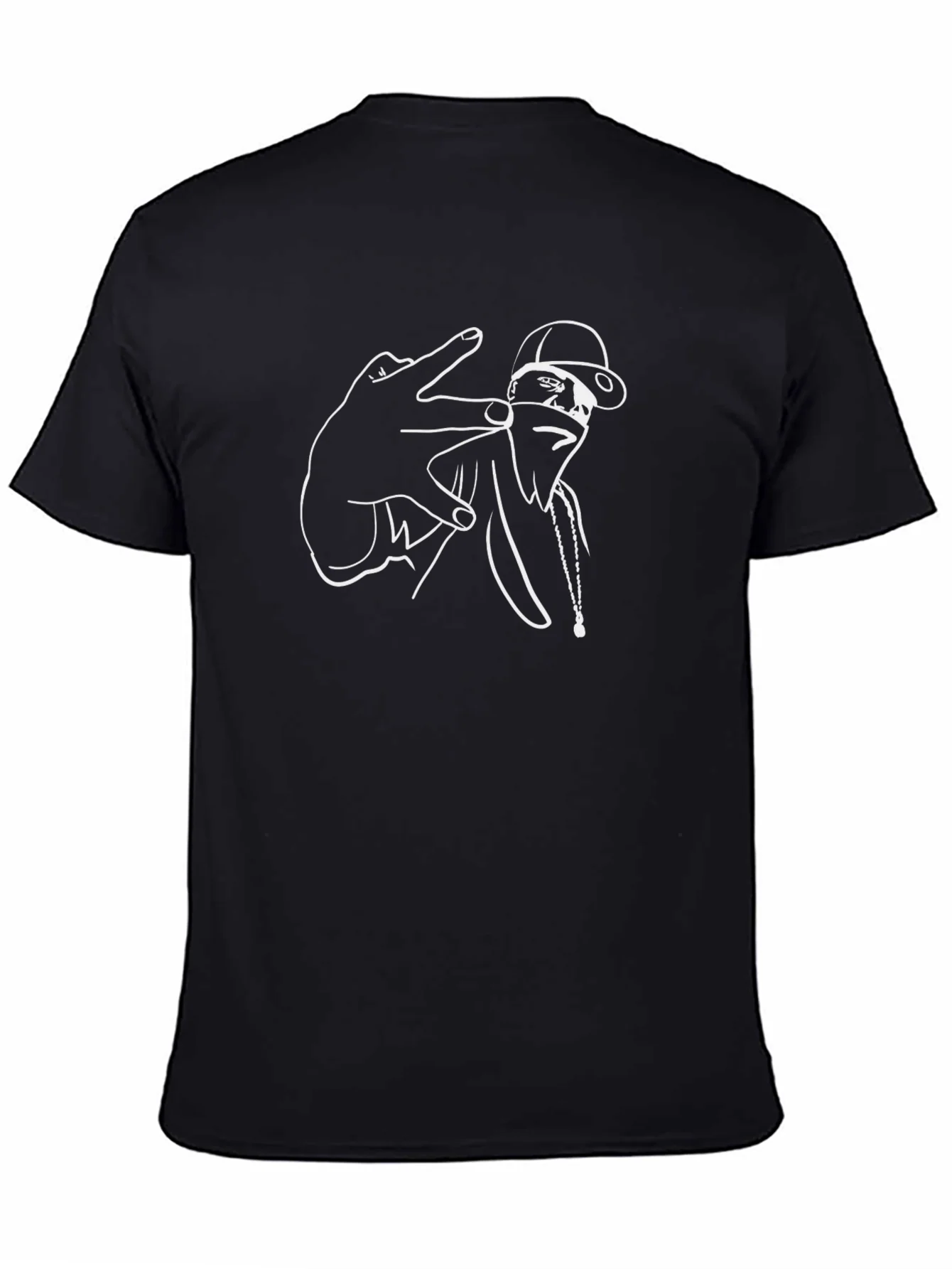 Urban Style Graphic Tee - Black Cotton Comfort