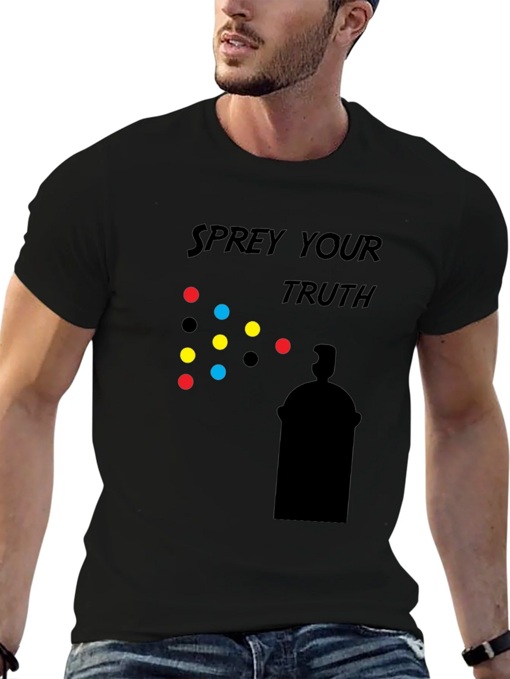 Spray Your Truth Graphic T-Shirt - Black