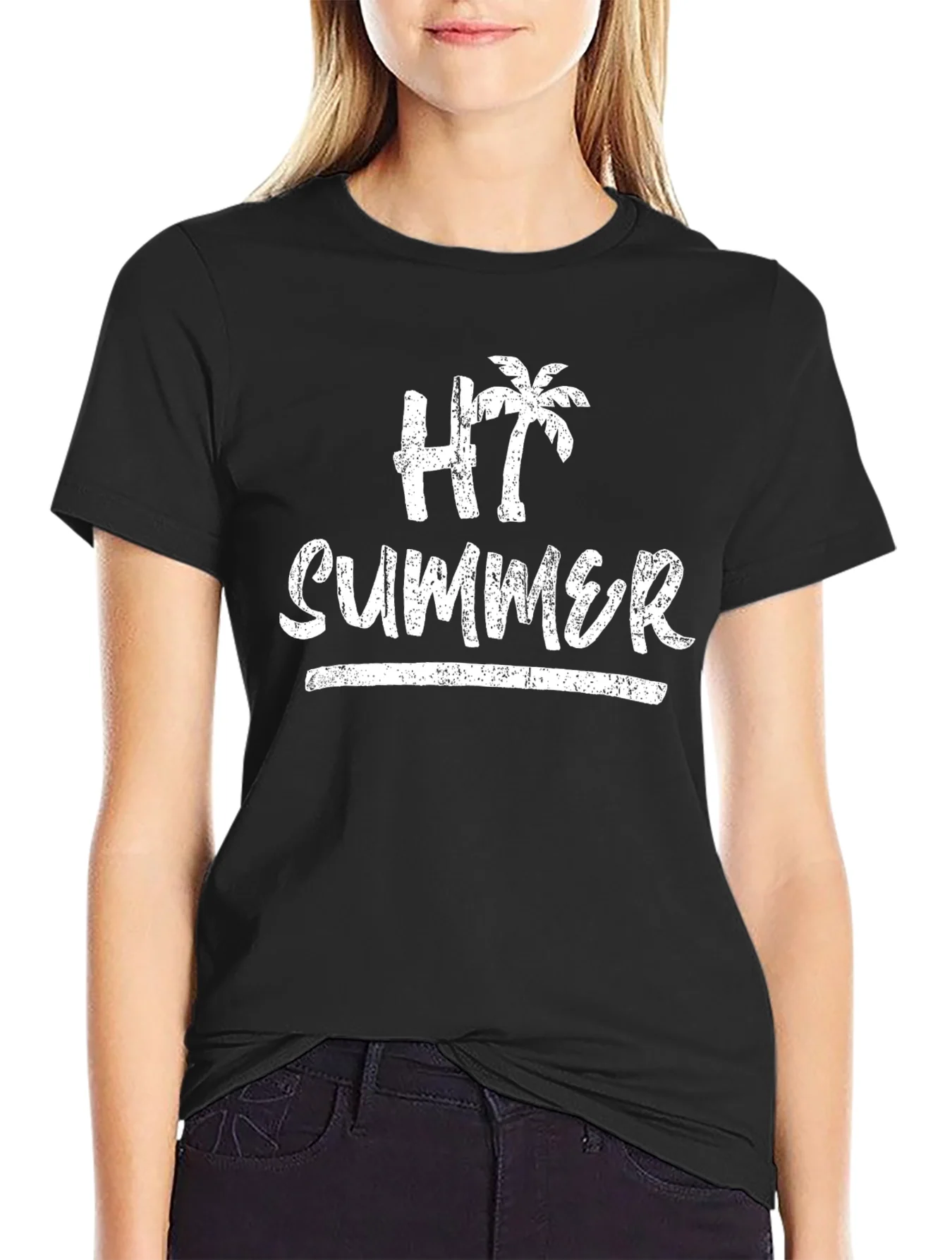 HT Summer T-Shirt - Palm Tree Graphic Tee - Vacation Ready