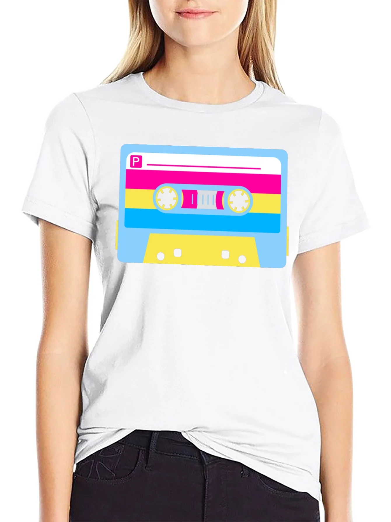 Retro Cassette Tape Graphic T-Shirt - Black