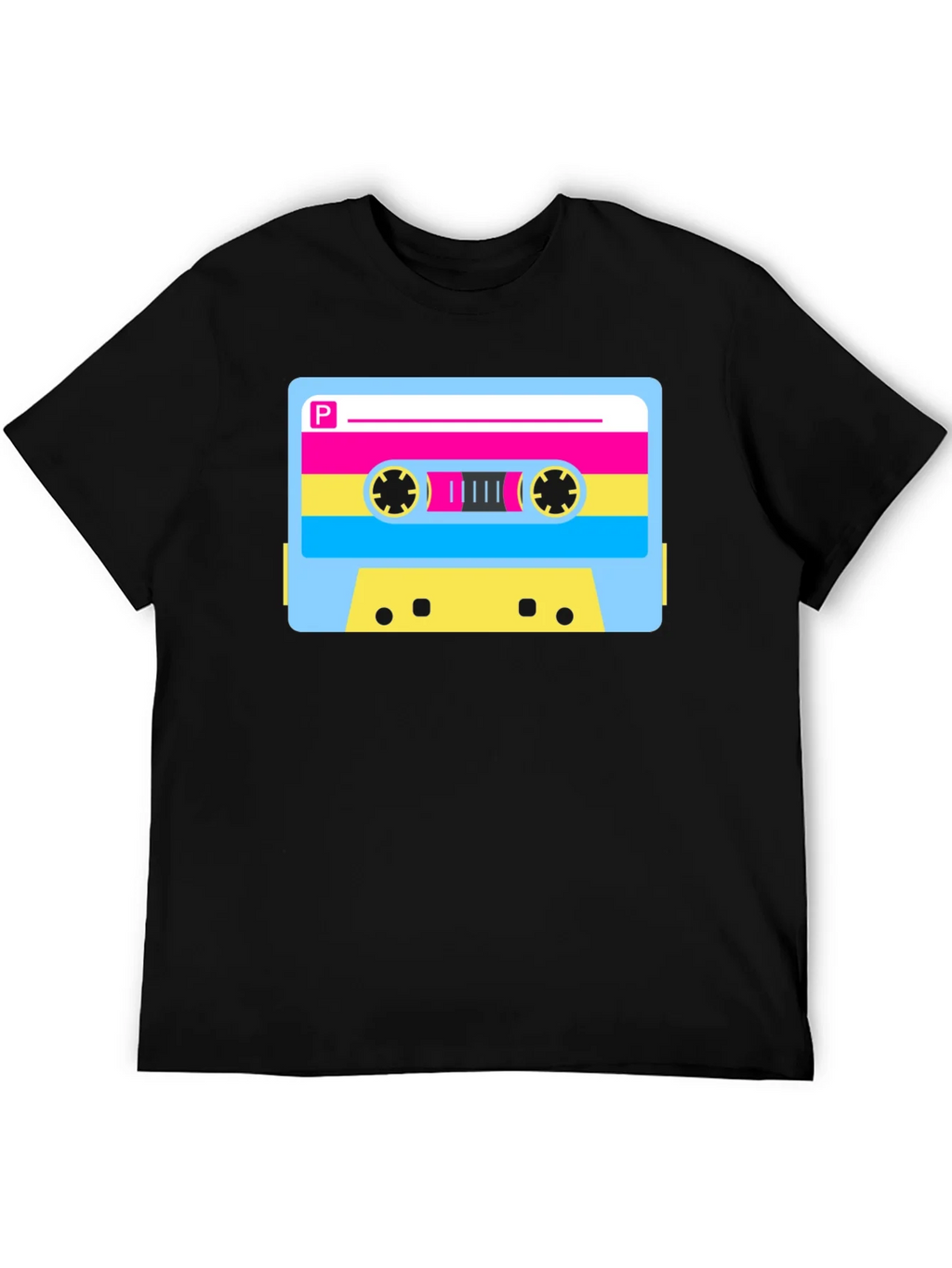 Retro Cassette Tape Graphic T-Shirt - Black