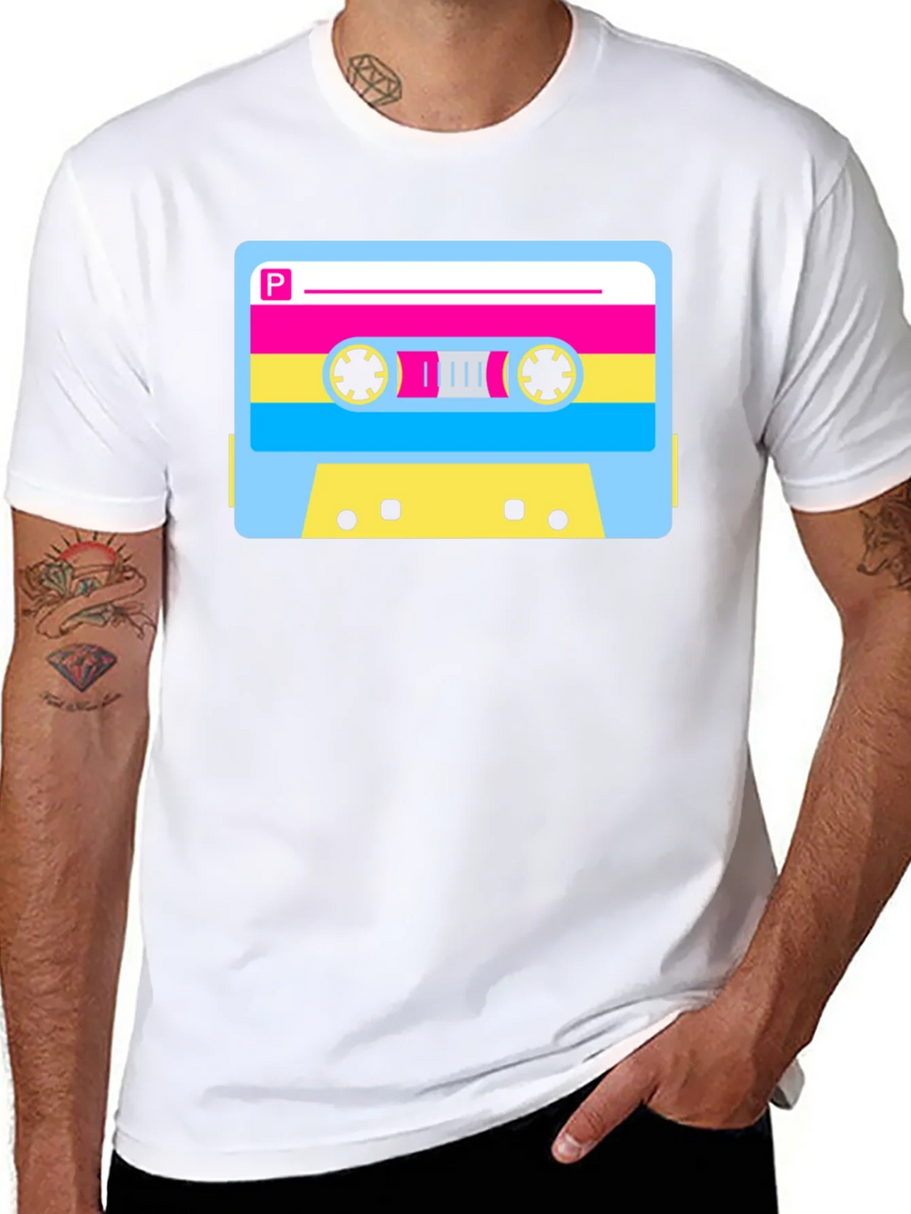 Retro Cassette Tape Graphic T-Shirt - Black