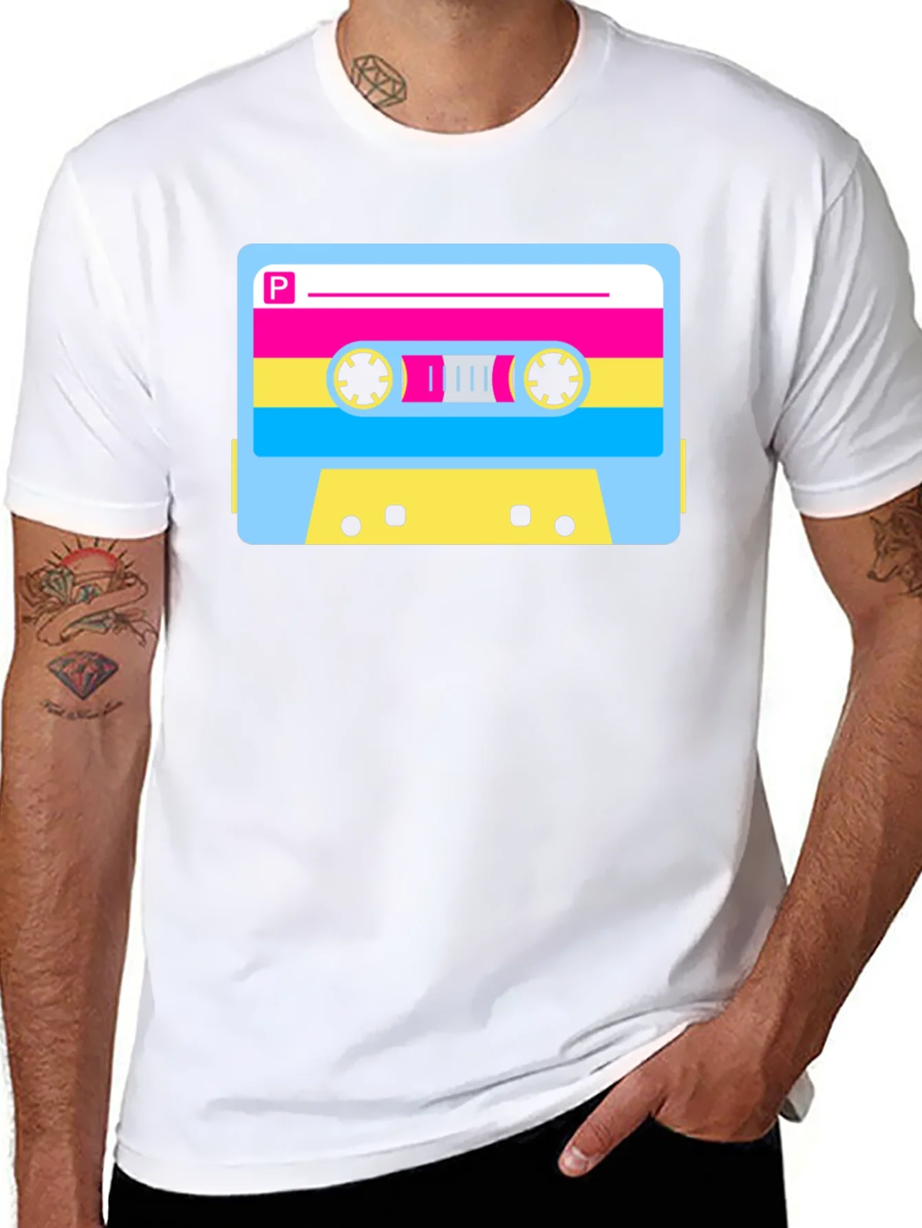 Retro Cassette Tape Graphic T-Shirt - Black