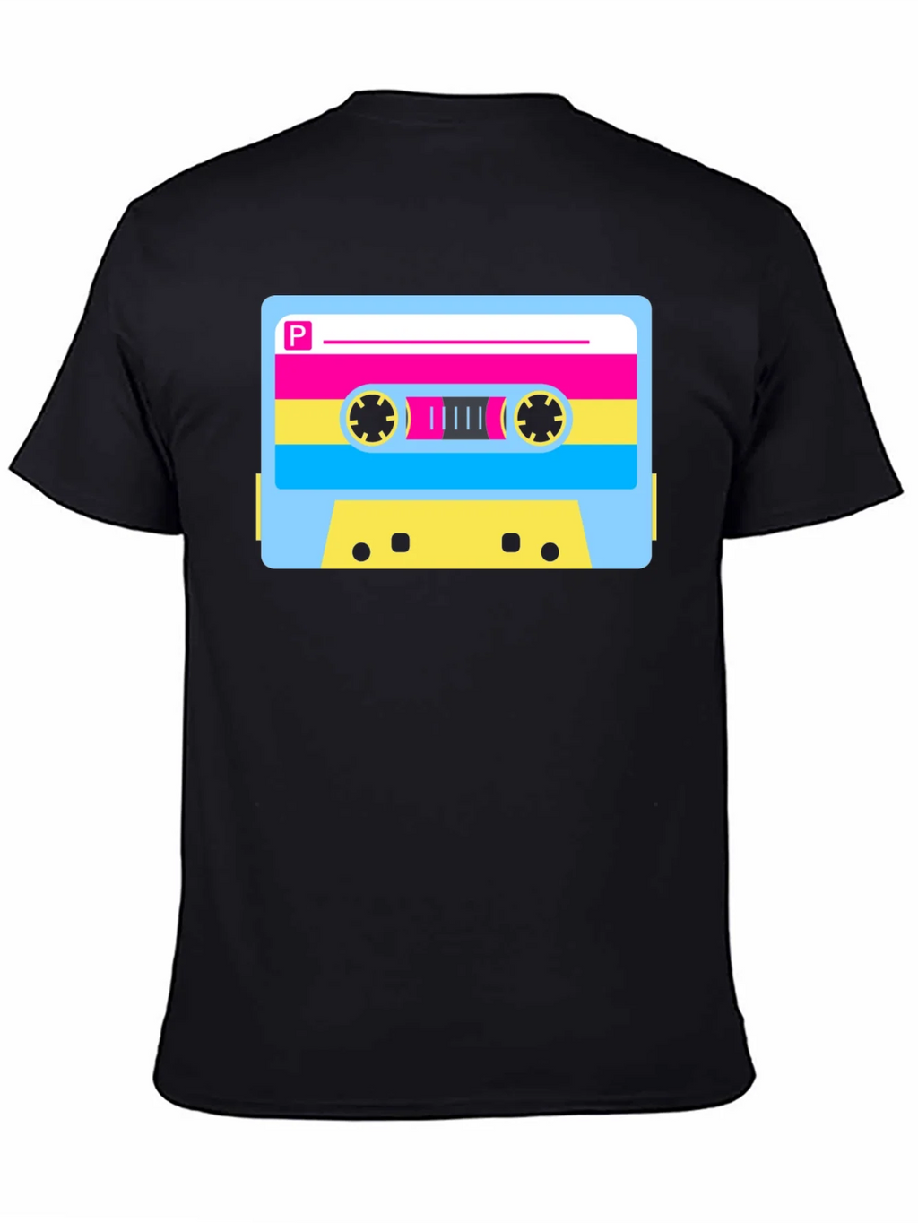Retro Cassette Tape Graphic T-Shirt - Black