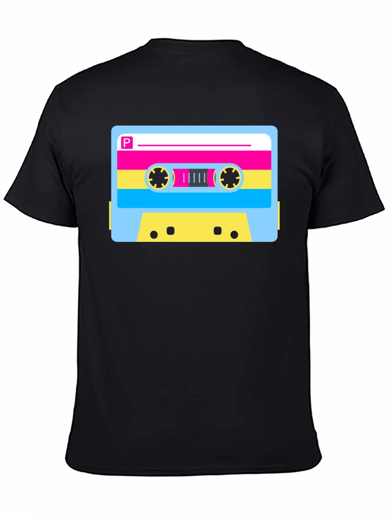 Retro Cassette Tape Graphic T-Shirt - Black