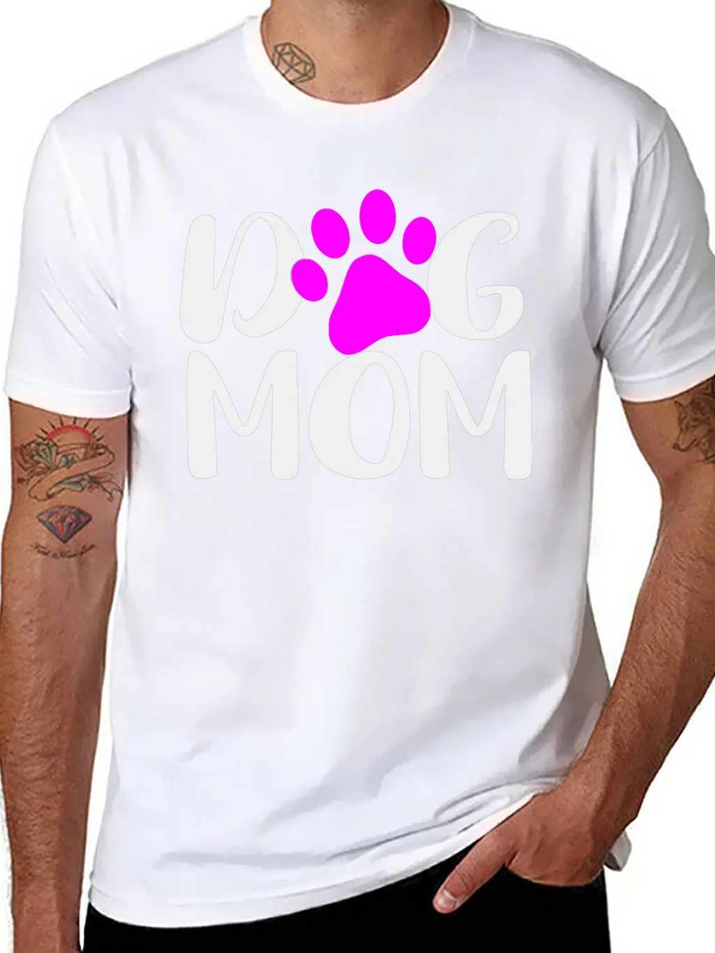 Dog Mom T-Shirt - Cute Paw Print Graphic Tee