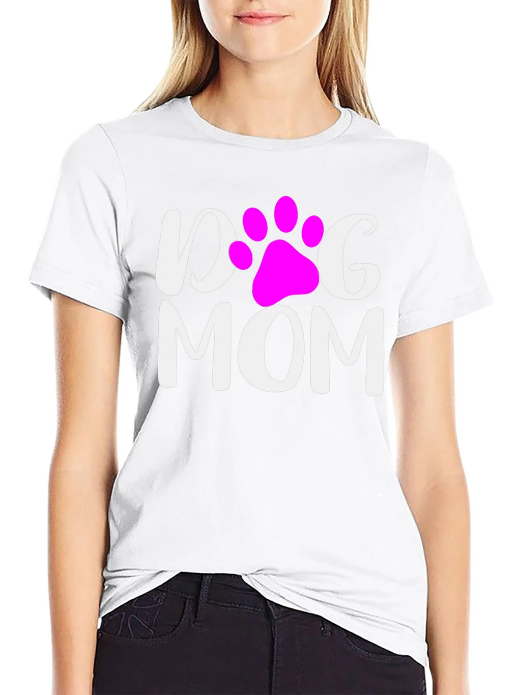 Dog Mom T-Shirt - Cute Paw Print Graphic Tee