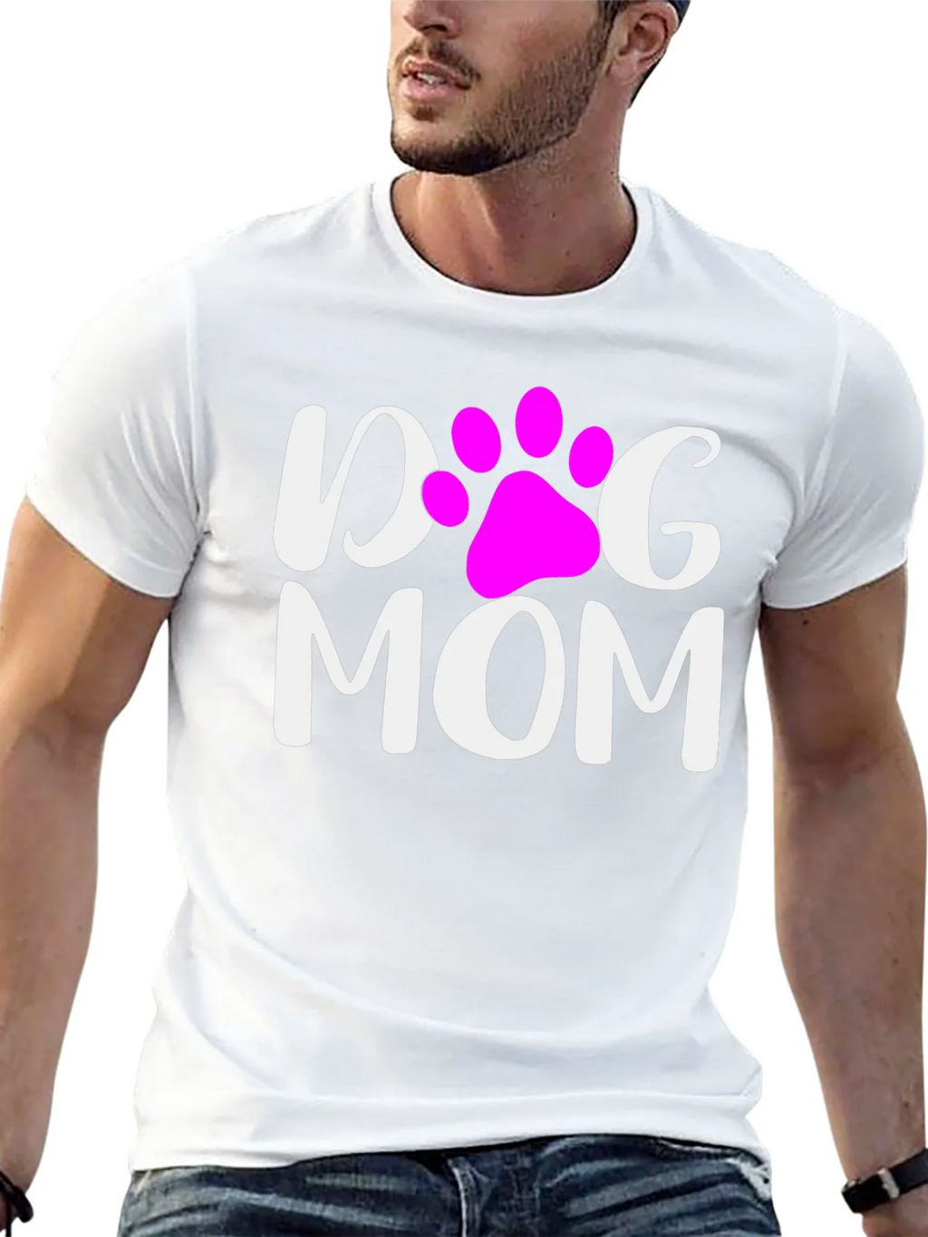 Dog Mom T-Shirt - Cute Paw Print Graphic Tee