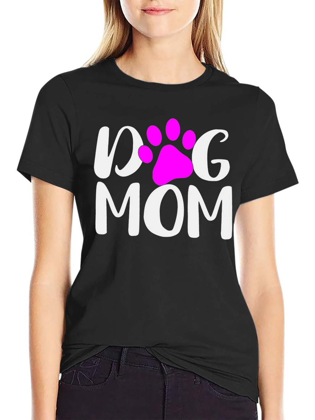 Dog Mom T-Shirt - Cute Paw Print Graphic Tee