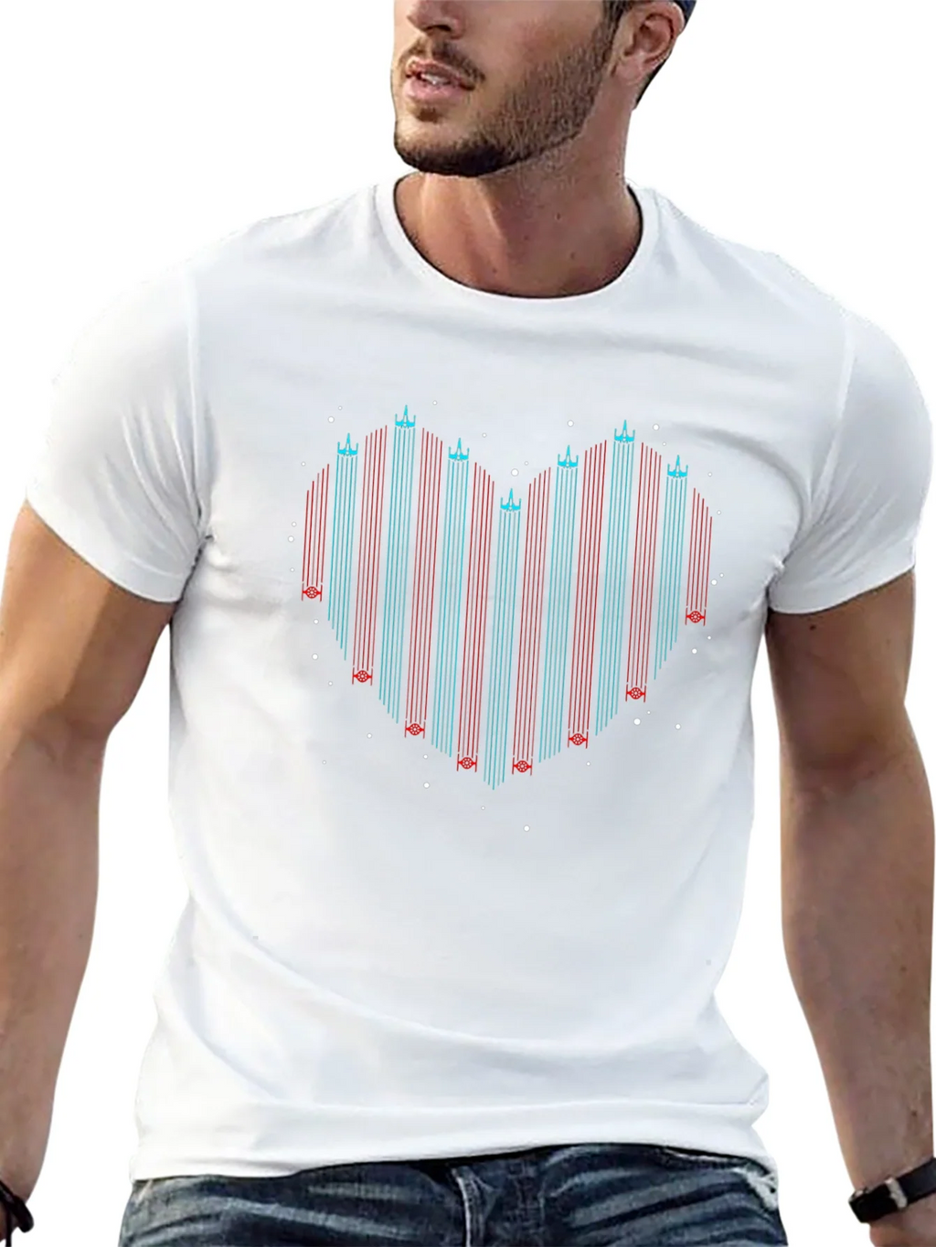Geometric Heart T-Shirt - Retro Style