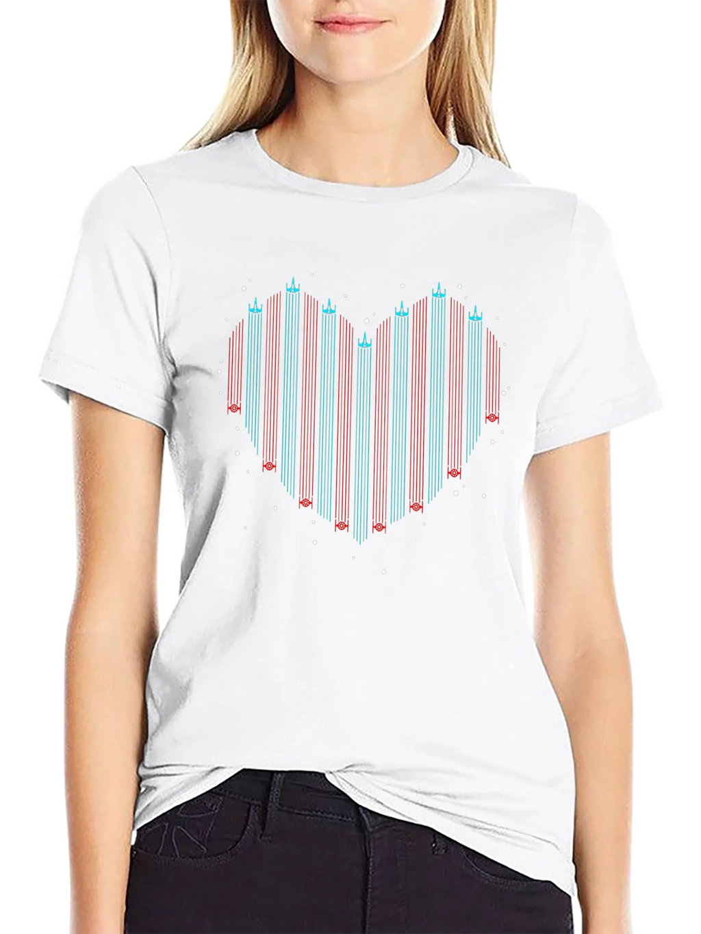 Geometric Heart T-Shirt - Retro Style