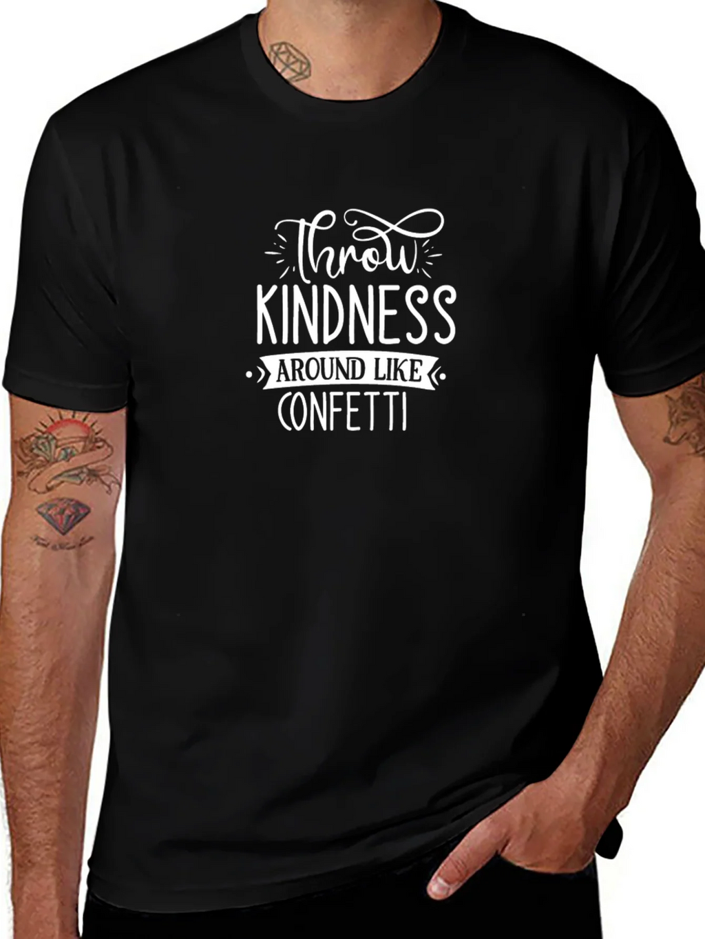 Kindness Confetti Black Graphic T-Shirt