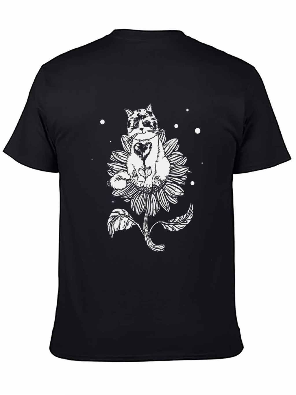Grumpy Cat Sunflower Graphic Tee - Black Cotton T-Shirt