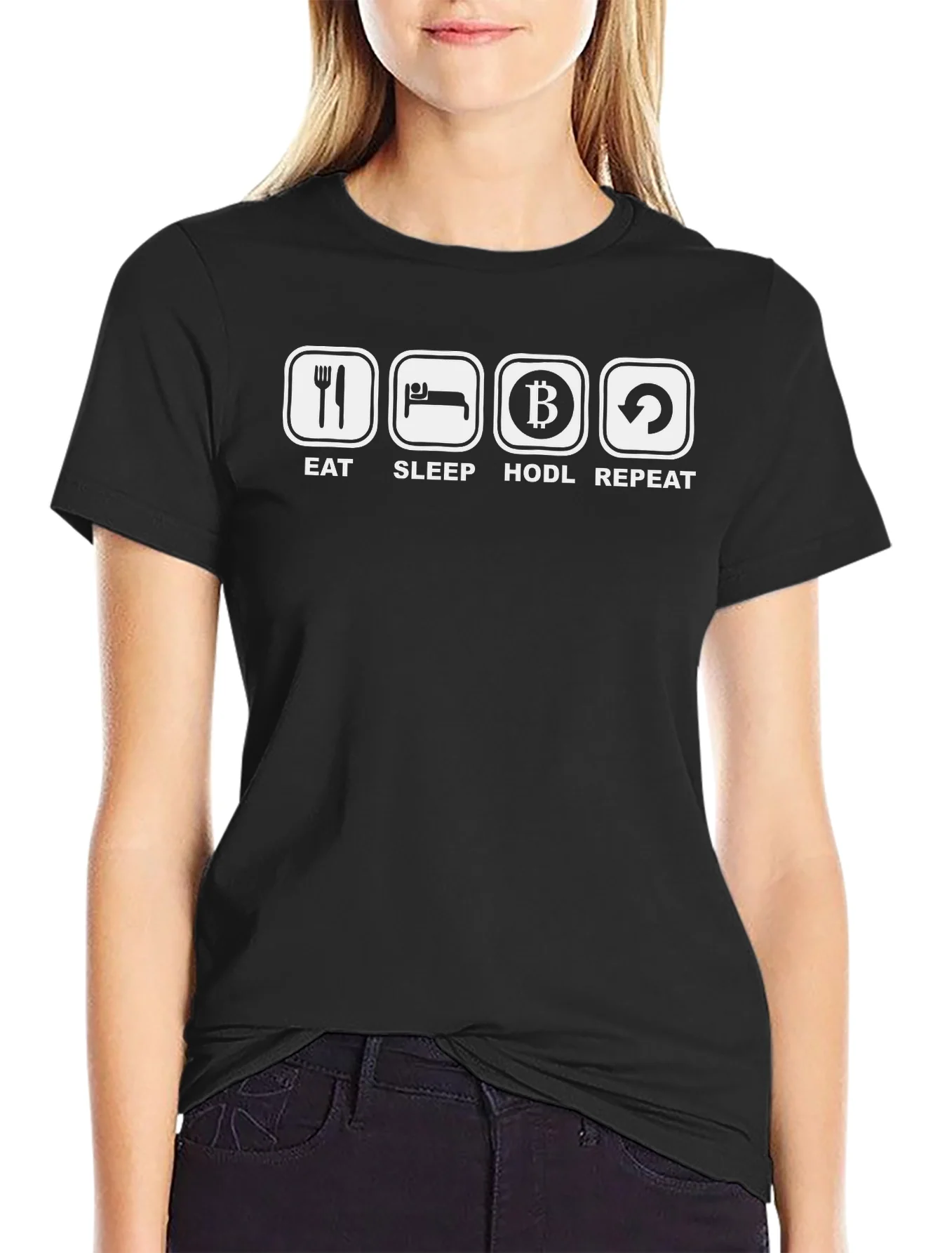 Eat Sleep HODL Repeat Black T-Shirt