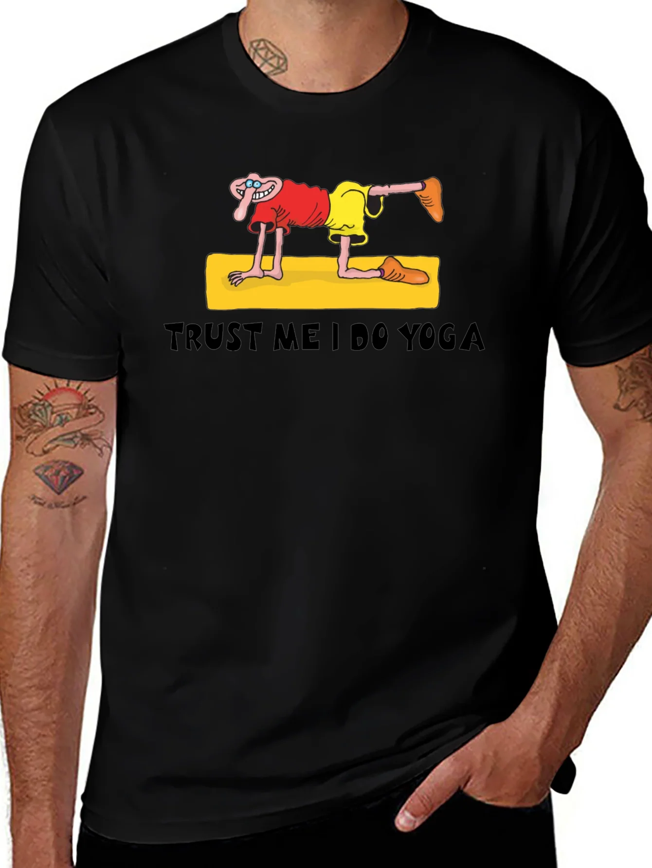 Trust Me I Do Yoga Funny Graphic T-Shirt
