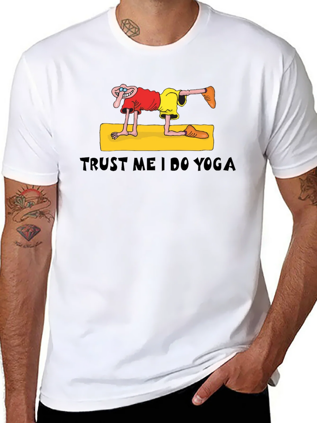 Trust Me I Do Yoga Funny Graphic T-Shirt