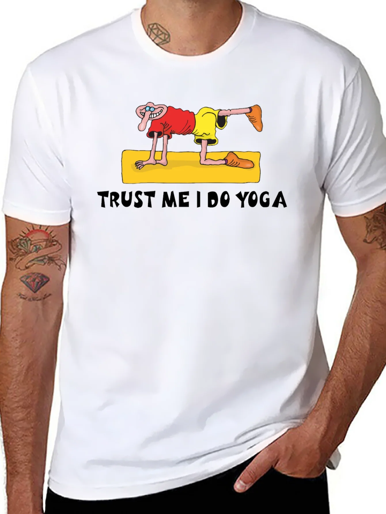 Trust Me I Do Yoga Funny Graphic T-Shirt