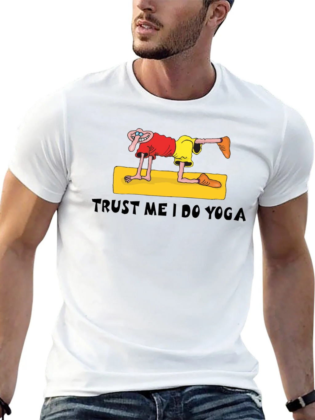 Trust Me I Do Yoga Funny Graphic T-Shirt
