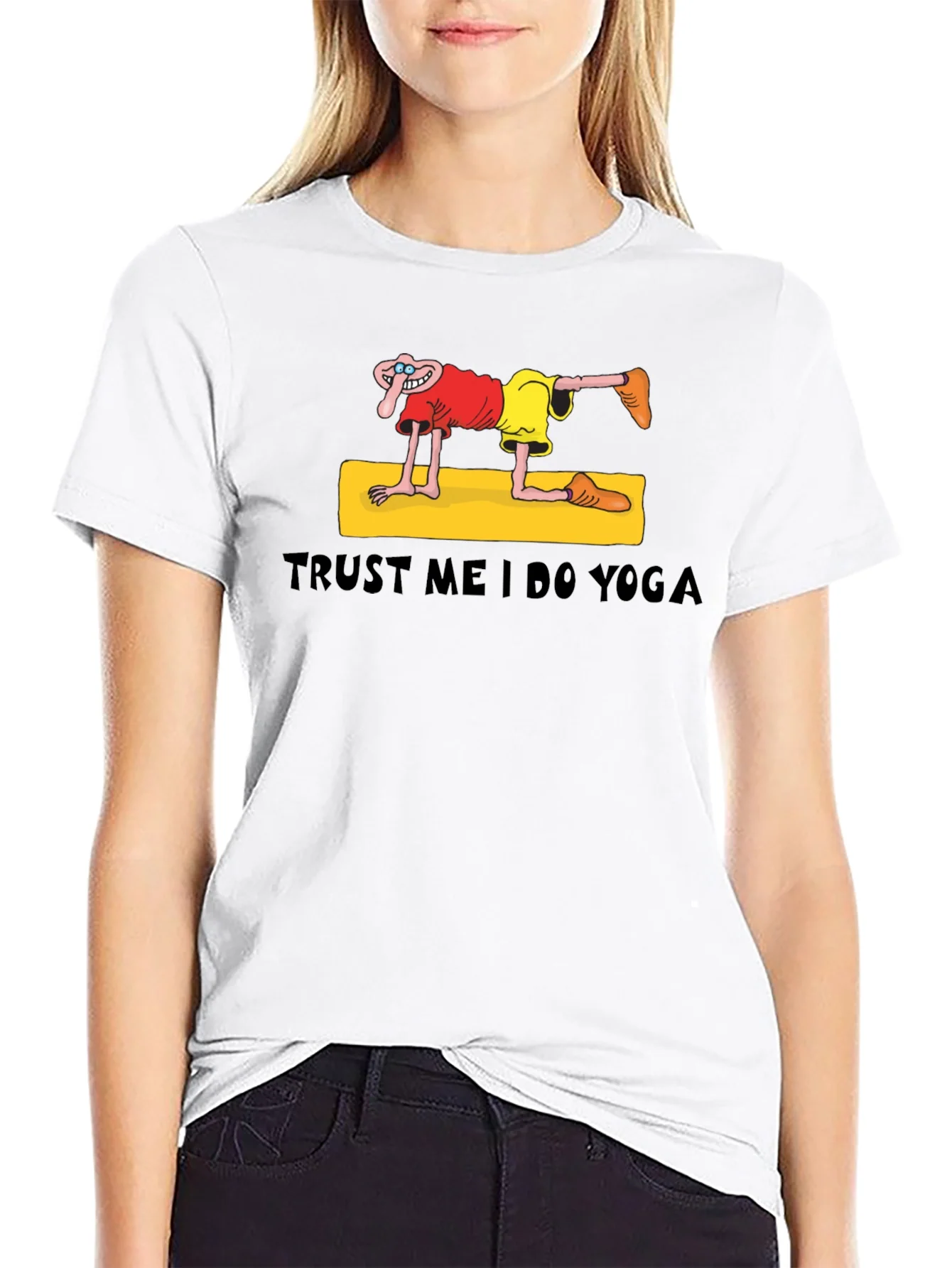 Trust Me I Do Yoga Funny Graphic T-Shirt