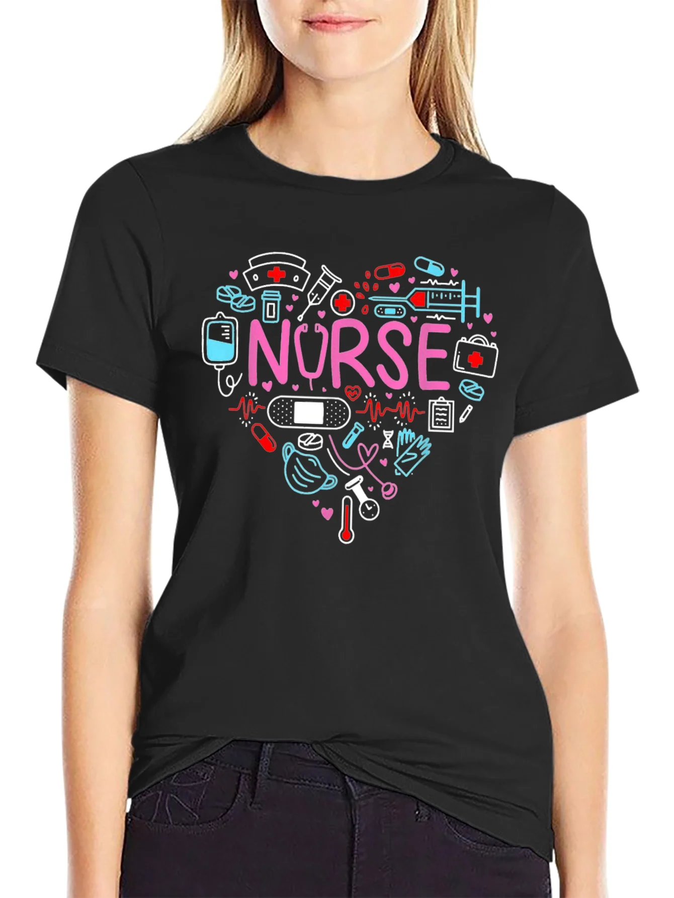Nurse Love Heart Graphic T-Shirt
